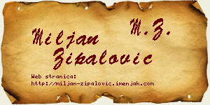 Miljan Zipalović vizit kartica